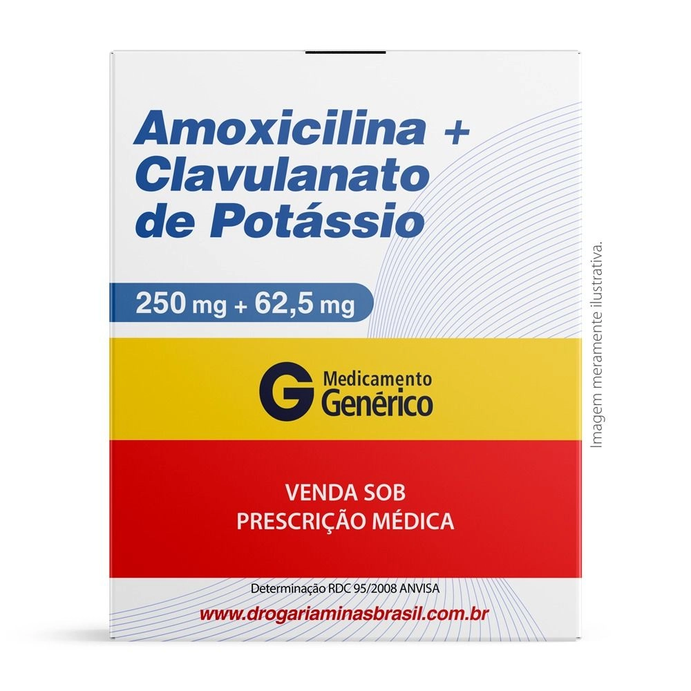 Amoxicilina 250mg e Clavulanato de Potássio 62,5mg Pó Suspensão Oral 75ml Com Seringa Dosadora Genérico União Química