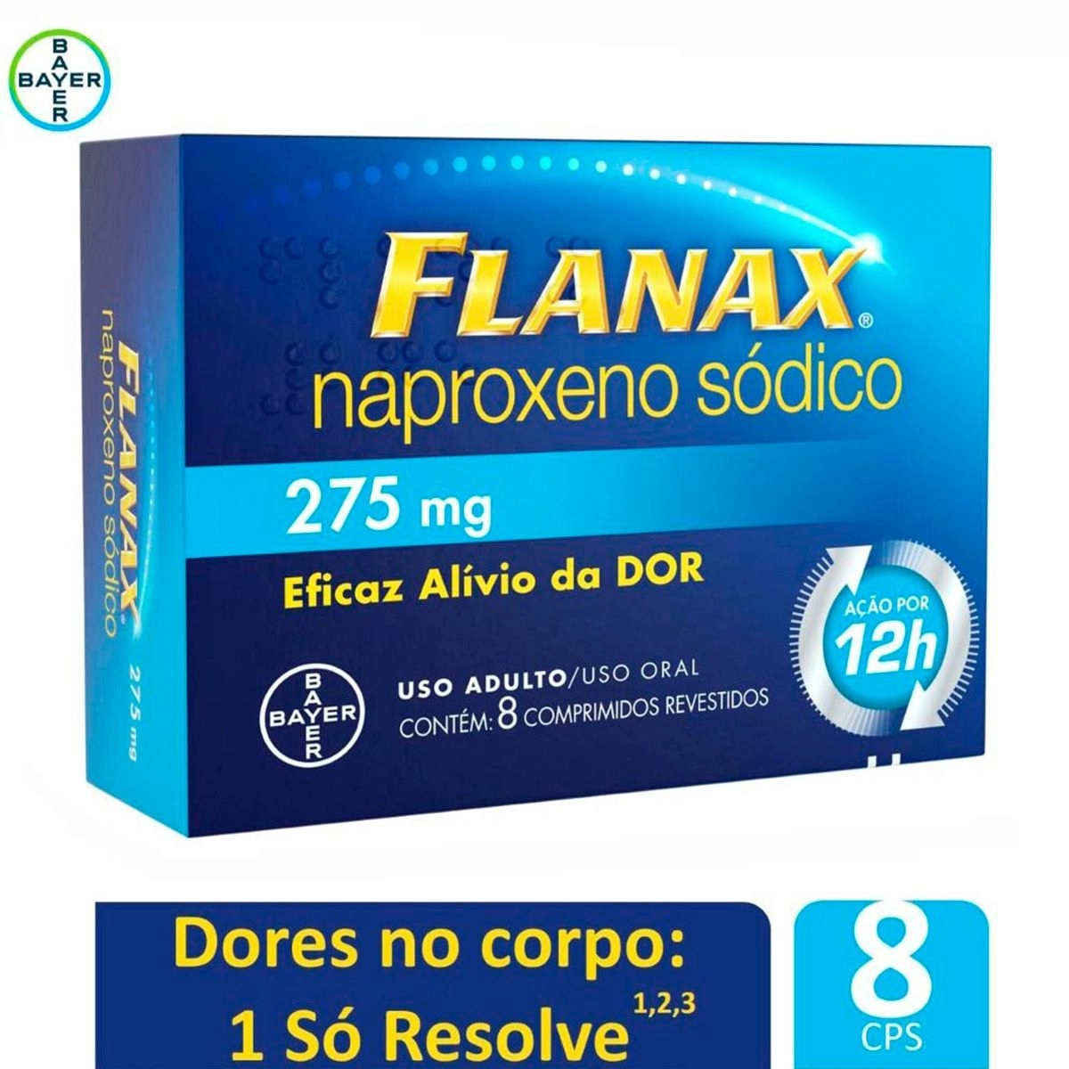 Analgésico Flanax 275mg Com 08 Comprimidos Bayer