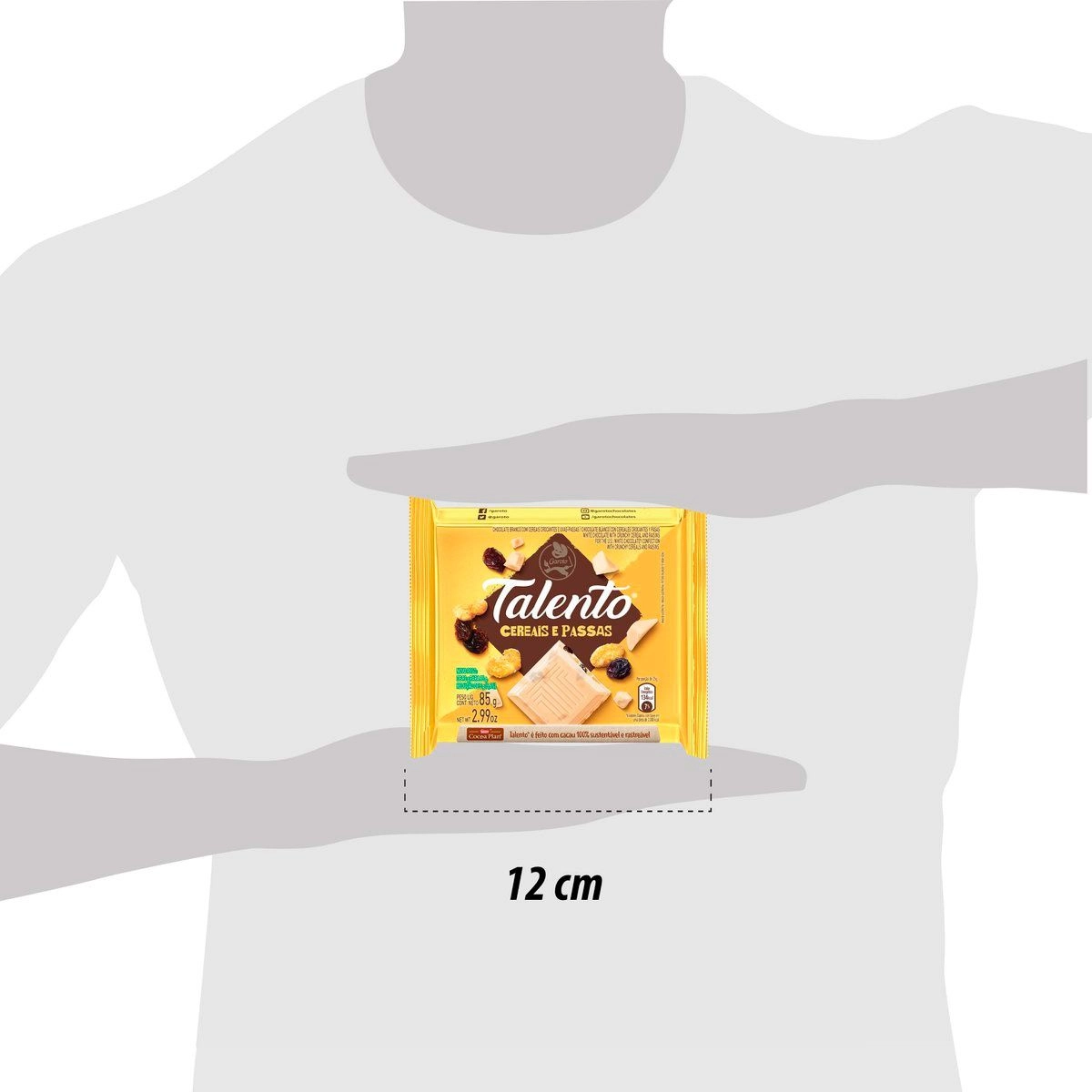 Chocolate Talento Branco Com Cereais E Passas 85g