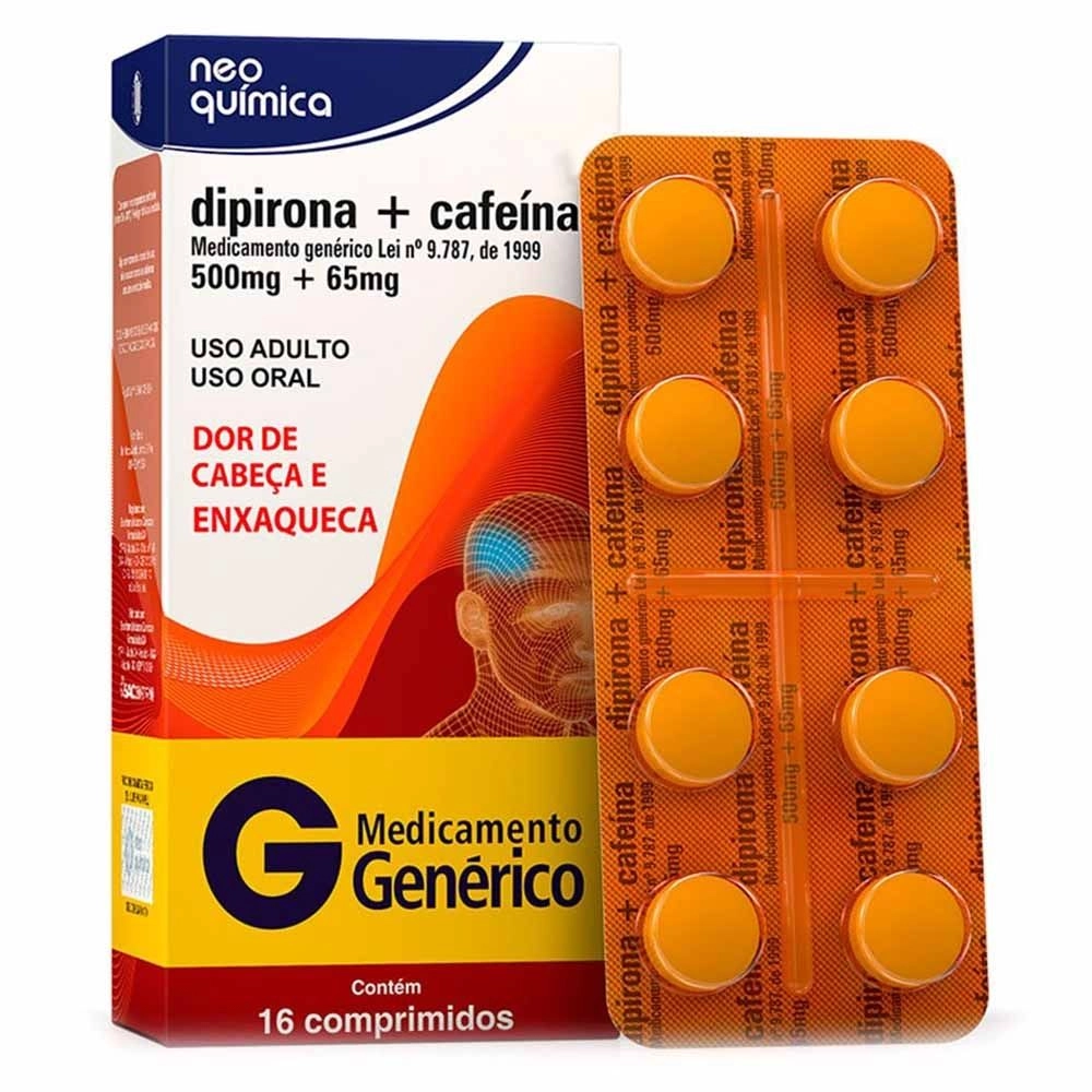 Dipirona Com Cafeína 16 Comprimidos Genérico Neo Química