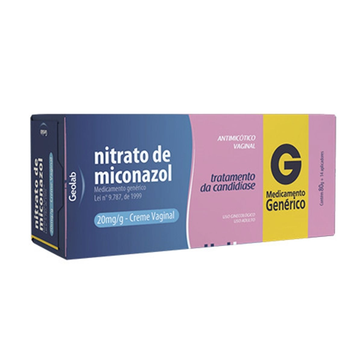 Nitrato de Miconazol Creme Vaginal 20Mg/G 14 Aplicadores Geolab: Preço ...
