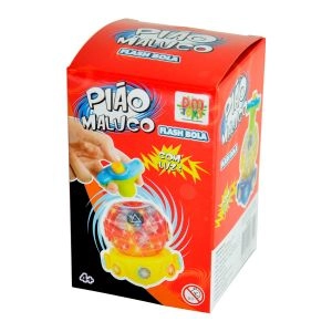 Pião Maluco Flash Bola Com Luz Dm Toys
