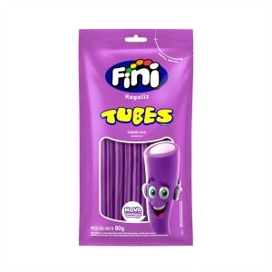 Bala Gelatina Tubes Sabor Uva 80g Fini