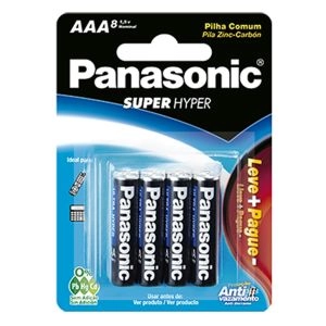 Pilha Comum AAA Super Hyper Com 8 Unidades R03UAL/L8P6 Panasonic