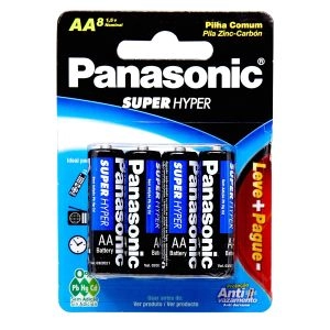 Pilha Comum AA Super Hyper Com 8 Unidades UM-3SHSL8P Panasonic