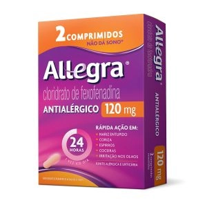 Antialérgico Allegra 120mg Com 02 Comprimidos Sanofi