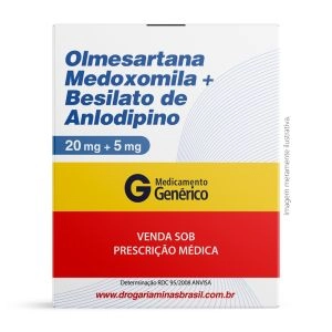 Olmesartana Medoxomila 20mg Besilato de Anlodipino 5mg Com 30 Comprimidos Genérico Germed