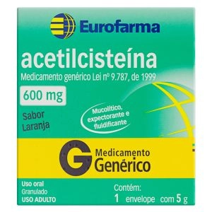 Acetilcisteína 600mg Com 1 Envelope Genérico Eurofarma