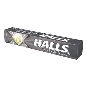 Bala Menta Prata Halls Pacote 28g