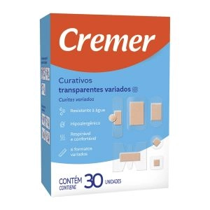 Curativos Transparentes Variados Com 30 Unidades Cremer