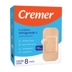 Curativo Extragrande Bege Com 8 Unidades Cremer