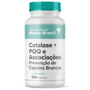 Catalase + PQQ e Associações Para Prevenção De Cabelos Brancos 120 Cápsulas