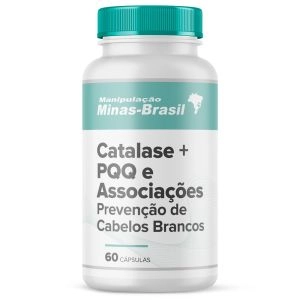 Catalase + PQQ e Associações Para Prevenção De Cabelos Brancos 60 Cápsulas