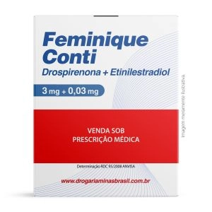 Feminique Conti Drospirenona 3mg E Etinilestradiol 0,03mg 28 Comprimidos Aché