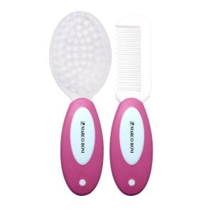 Kit Escova E Pente Baby Rosa Marco Boni