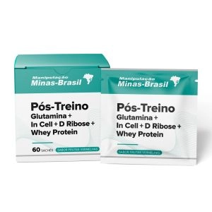 Pós Treino Glutamina + In Cell + D Ribose + Whey Protein Sabor Frutas Vermelhas 60 Sachês