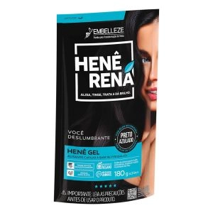 Alisante Capilar Henê Rená Cor Preto Azulado Com 180g Embelleze