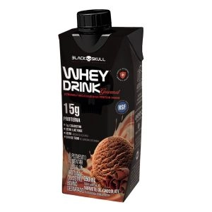Whey Drink Gourmet Sabor Sorvete De Chocolate Com 250ml Black Skull