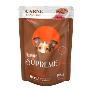 Ração Úmida Supreme Cães Adultos Sabor Carne Ao Molho Sachê Com 100G Quatree