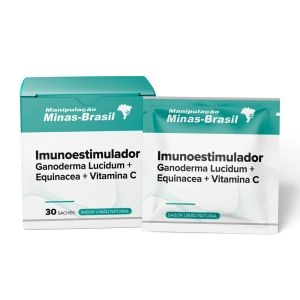 Imunoestimulador Com Ganoderma Lucidum + Equinacea + Vit C Sabor Limão Natural 30 Sachês