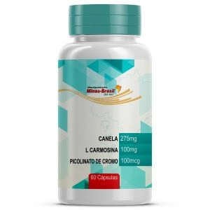 Canela 275 Mg L Carnosina 100Mg Picolinato de Cromo 100Mcg 60 Cápsulas