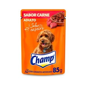 Ração Úmida Champ Sabor Caseiro Carne para Cães Adultos Sachê Com 85g