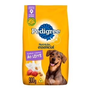 Ração Seca Pedigree Nutrição Essencial Sabor Carne ao Leite Para Cães Adultos Com 900g