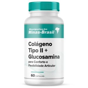 Colágeno Tipo II + Glucosamina para Conforto e Flexibilidade Articular 60 Cápsulas