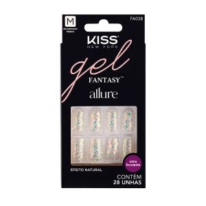 Unha Postiça Gel Fantasy How Dazzling 28 Unidades Kiss New York