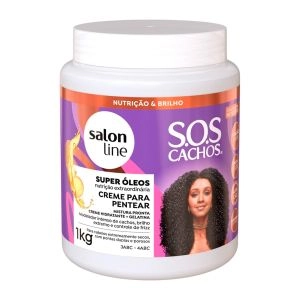Creme Para Pentear Gel Creme SOS Cachos Super Óleos Com 1kg Salon Line