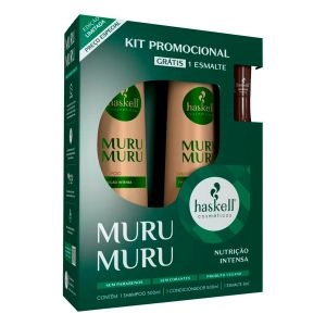 Kit Haskell Shampoo e Condicionador Murumuru 500mL Cada Com Esmalte 8mL