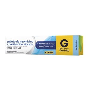 Sulfato De Neomicina 5mg/g e Bacitracina Zíncica 250ui/g Pomada Com 15g Genérico Cimed