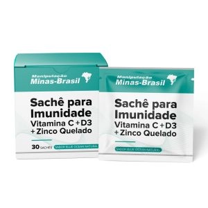 Sachê Vitamina para Imunidade C + D3 + Zinco Quelado Sabor Blue Ocean Natural 30 Sachês