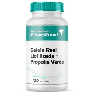 Geleia Real Liofilizada 200Mg Com Própolis Verde Com 120 Cápsulas