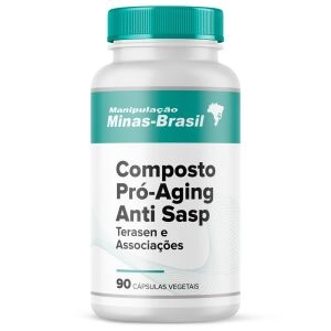 Composto Pró-Aging Anti Sasp Com Terasen e Associações Com 90 Cápsulas Vegetal