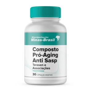 Composto Pró-Aging Anti Sasp Com Terasen e Associações Com 30 Cápsulas Vegetal