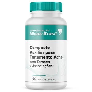 Composto Auxiliar Para Tratamento Acne Com Terasen e Associações Com 60 Cápsulas Vegetal