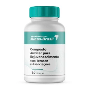 Composto Auxiliar Para Rejuvenescimento Com Terasen e Associações Com 30 Cápsulas Vegetal