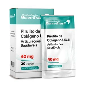 Pirulito de Colágeno UC-II 40mg Articulações Saudáveis Laranja 20 Unidades