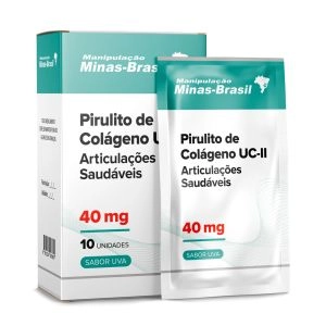 Pirulito de Colágeno UC-II 40mg Articulações Saudáveis Uva 10 Unidades
