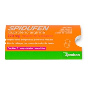 Spidufen 770mg Com 3 Comprimidos Revestidos Zambon