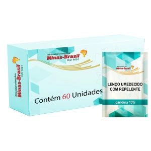 Lenço Umedecido Com Repelente Icaridina 10% Com 60 Unidades