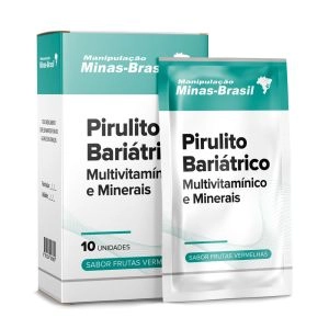 Pirulito Bariátrico Frutas Vermelhas Multivitamínico e Minerais 10 Unidades