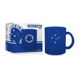 Caneca Vidro Diamond Cruzeiro 300Ml Brasfoot