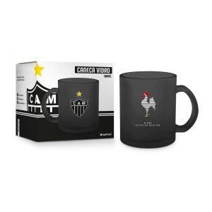 Caneca Vidro Diamond Atlético 300Ml Brasfoot
