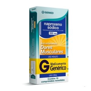 Naproxeno Sódico 550mg Com 10 Comprimidos Genérico Germed