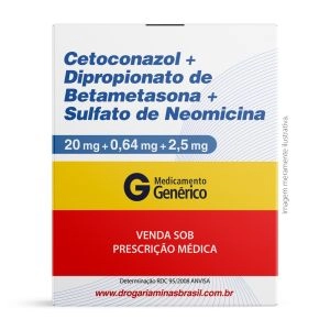 Cetoconazol 20mg e Dipropionato de Betametasona 0,64mg e Sulfato de Neomicina 2,5mg Pomada Dermatológica Com 30g Genérico Geolab