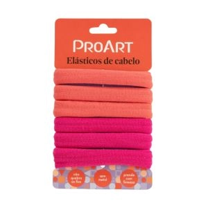 Elásticos De Cabelo Rosa E Laranja Com 6 Unidades Proart