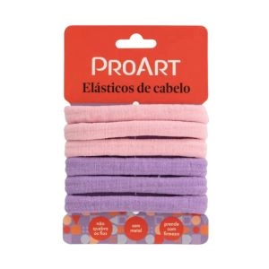 Elásticos De Cabelo Rosa E Lilás Com 6 Unidades Proart