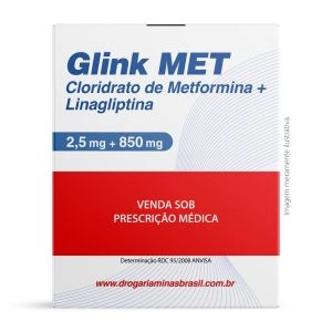 Glink Met Linagliptina 2,5mg e Cloridrato de Metformina 850mg Com 60 Comprimidos Libbs